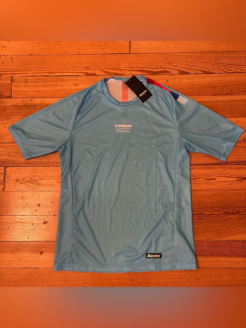 New Santini Shirt Mens Medium Blue Trek Travel Cycling